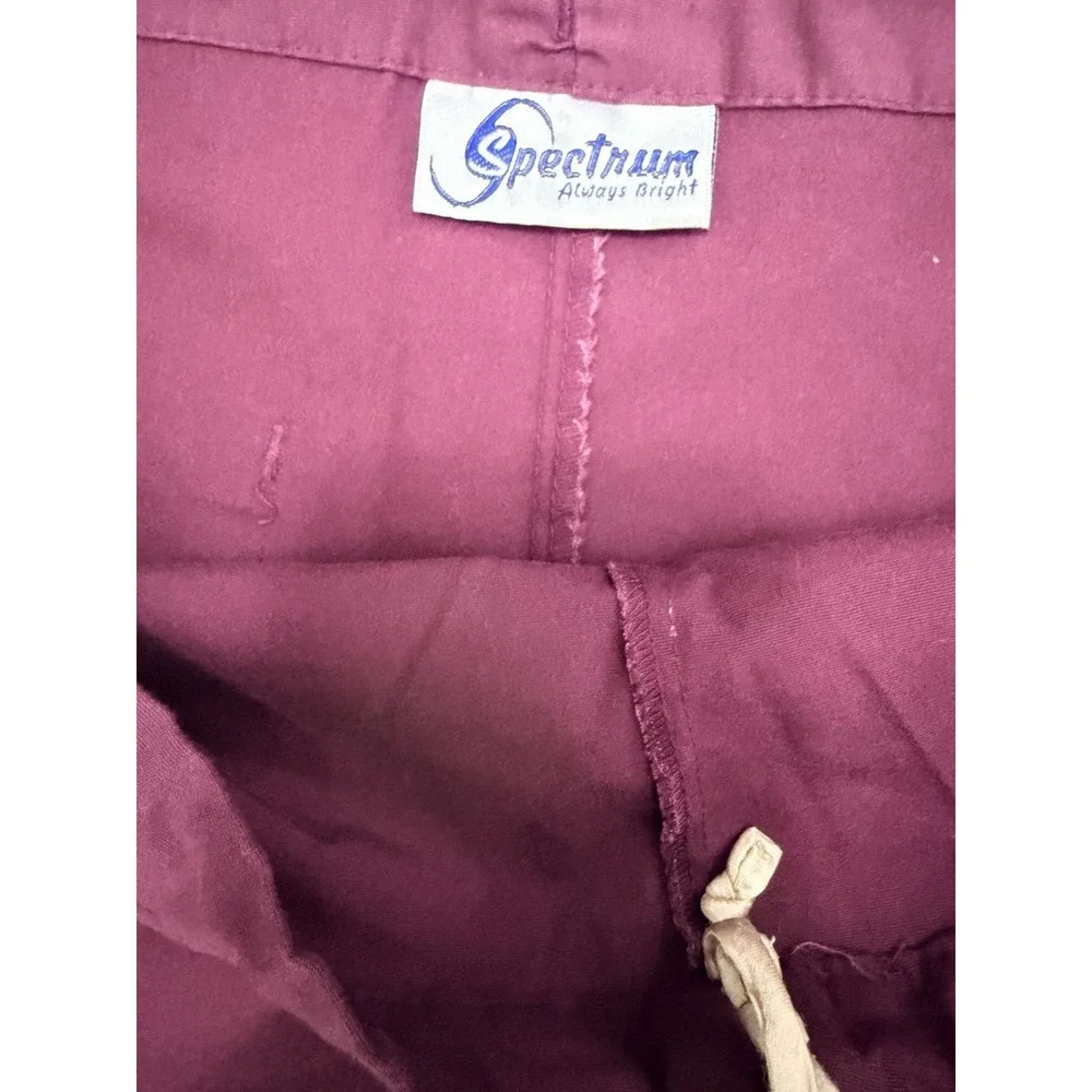 Spectrum Scrubs Pants Mens Womens M Burgundy Maroon Drawstring Medical Workwear